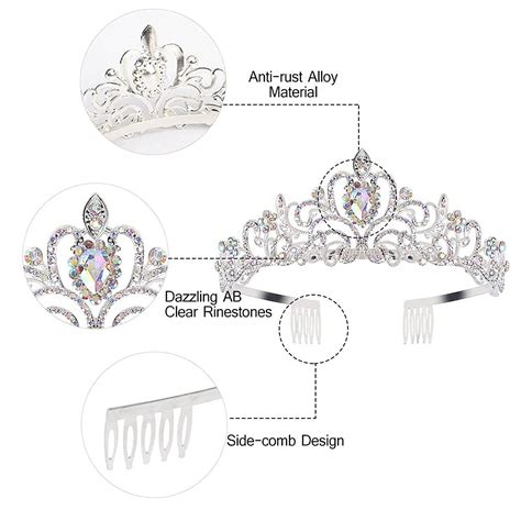 Tiaras Crown Kicosy Crystal Ab Rhinestones Tiaras And Crowns For Women
