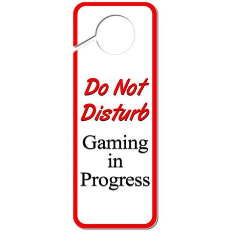 Do Not Disturb Gaming In Progress Plastic Door Knob Hanger