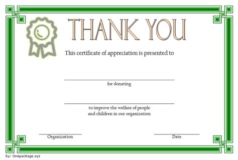 Thank You For Your Donation Certificate Template Free 1 Certificate
