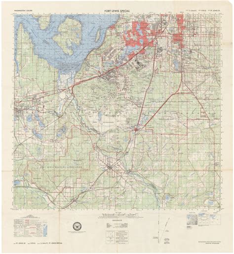 Defense Mapping Agency Washington Fort Lewis Special Sheet 1974