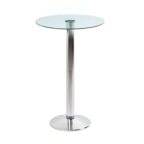 Milan Chrome Base Bar Table Glass Top Bar Tables Dzine Furnishing