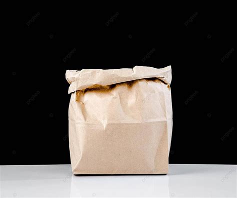 The Empty Open Brown Paper Bag Hole Purchase Concept Photo Background