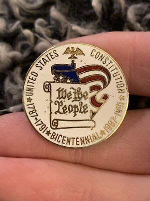 Vintage We The People Constitution Gold Tone Enamel Lapel Pin GW17 EBay