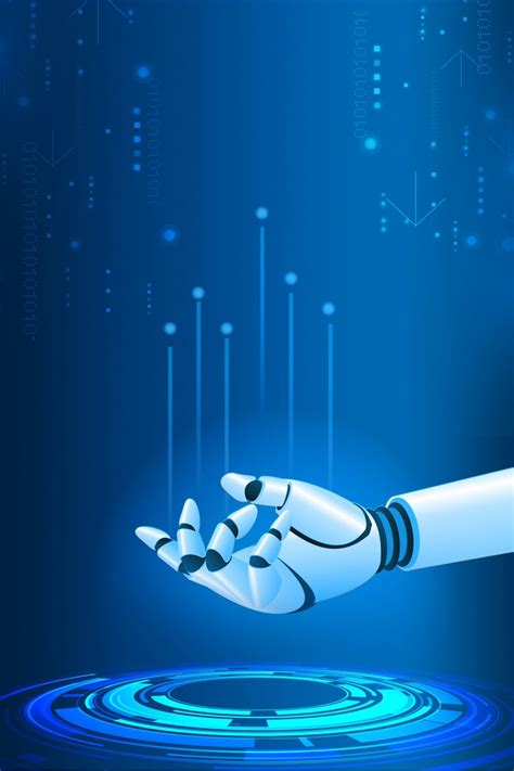 Blue Artificial Intelligence Poster Background Flores Robot Background