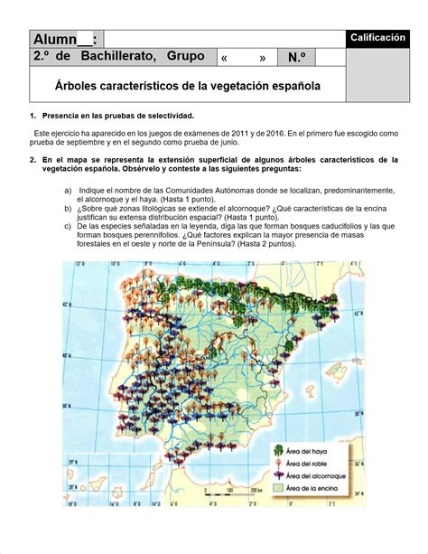 Lyceo Hispánico Ejercicio Práctico De Geografía De España Nº 51 Mapa