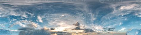 Seamless Cloudy Blue Sky Hdri Panorama 360 Degrees Angle View With