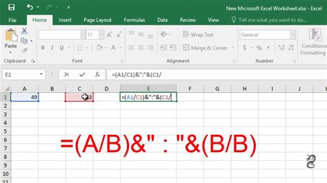 How To Calculate The Ratio In Excel Youtube