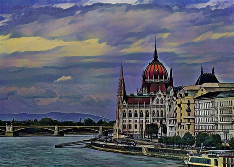 The parliament building is among the most beautiful buildings of the parliaments of the world and the most beautiful buildings of it's hard to imagine the budapest embankments without this magnific. Budapest Parliament Building Painting by Russ Harris