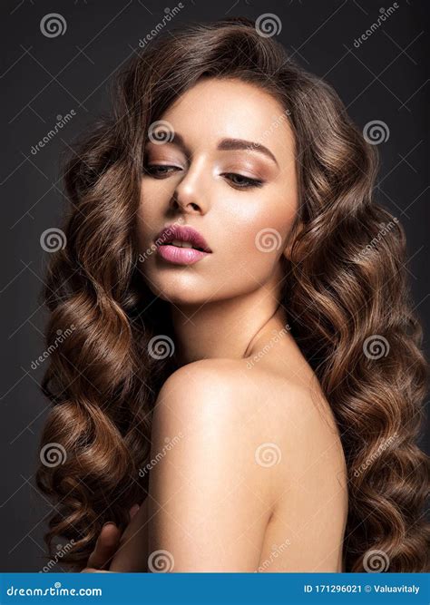 Beautiful Woman With Long Brown Hair Beautiful Face Of An Attractive