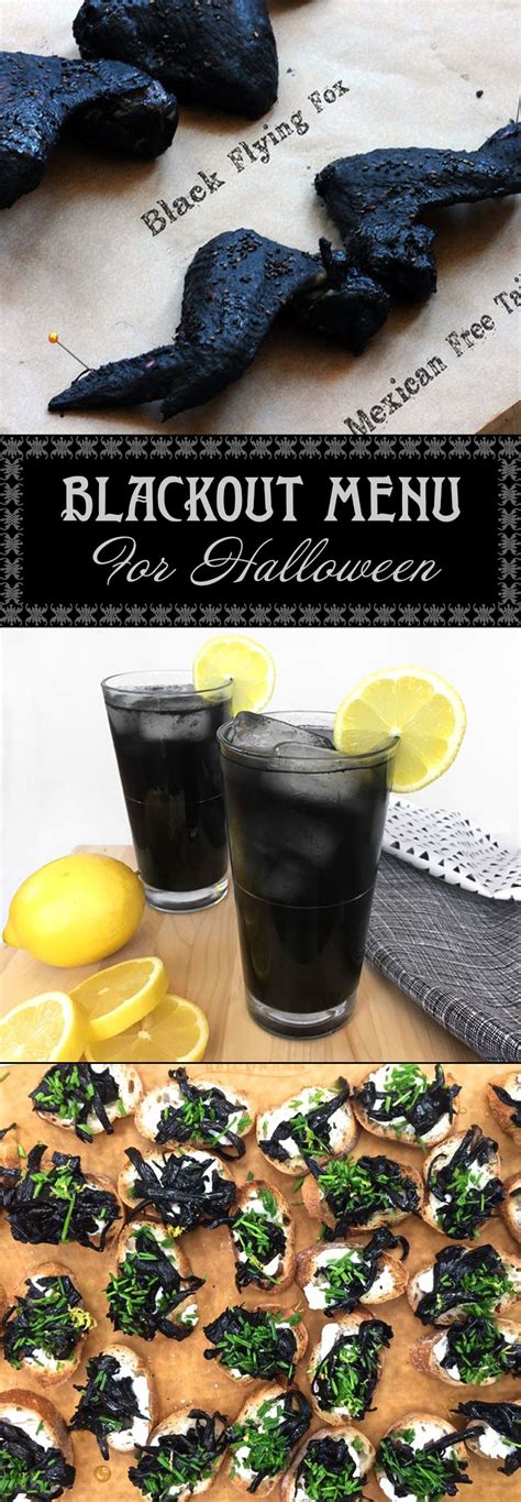 Here are our favorite halloween dinner recipes. Blackout Menu for Halloween | Halloween menu, Halloween ...