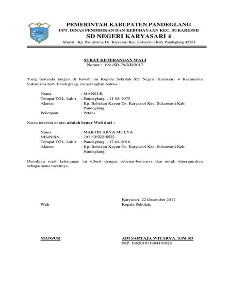Contoh Surat Keterangan Pindah Wali Untuk Keperluan Bank Dki Surat - Riset