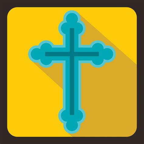 Christian Cross Icon Flat Style 14650715 Vector Art At Vecteezy