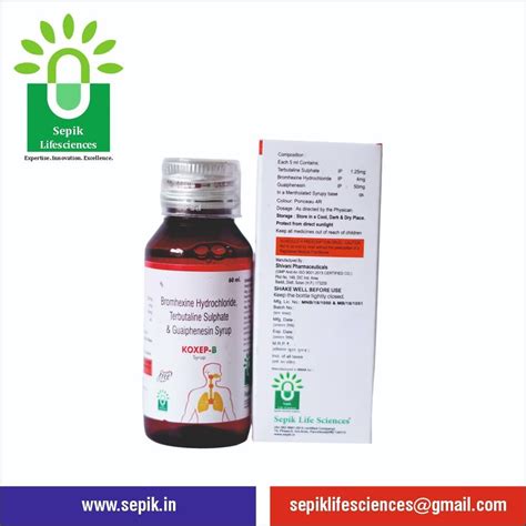 Koxep B 60ml Bromhexine Hydrochloride Terbutaline Sulphate And