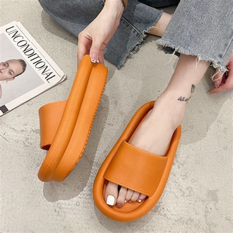 Rimocy Women Thicken Soft Sole Summer Slippers 2021 Solid Color Indoor Outdoor Slides Woman