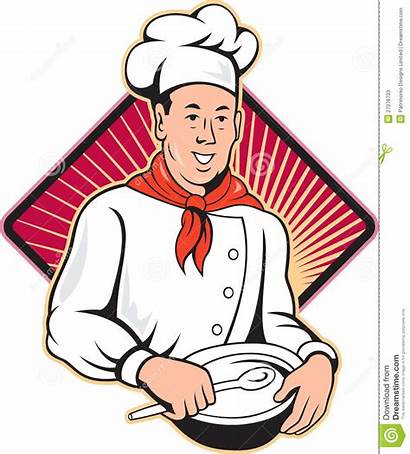 Chef Bowl Cartoon Baker Cook Mixing Male
