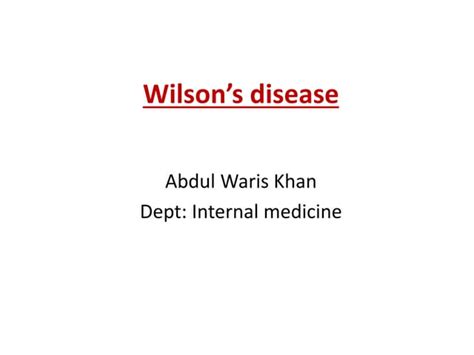 Wilson Disease Table 5