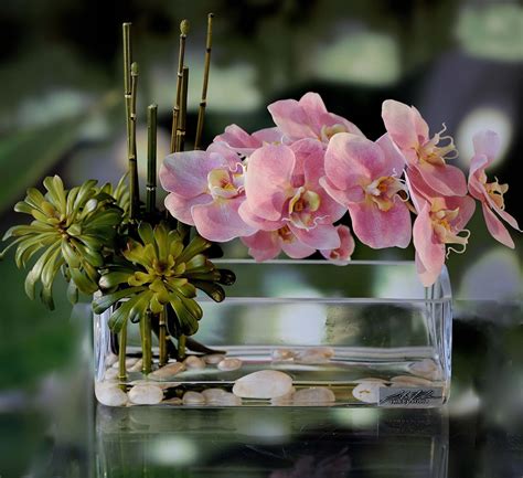 Pink Phalaenopsis Orchid In Centerpiece Vase Orchids