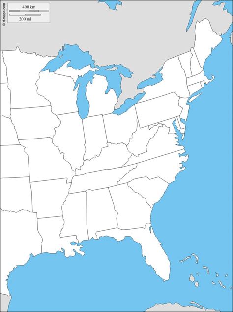 East Coast Of The United States Free Map Free Blank Map Free