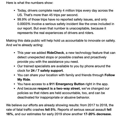 Uber said these issues only affected 0.0002 percent of the 1.3 billion rides the company. Uber Releases Two Year Safety Report - How Bad Is It Really?
