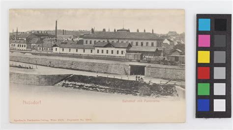 19 Nußdorf Bahnhof mit Panorama von der Nußdorfer Wehr aus gesehen Ansichtskarte Wien