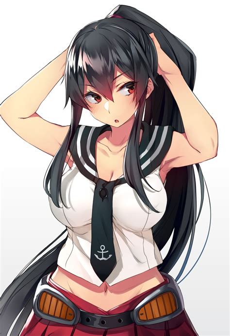 Wallpaper Yahagi Kancolle Kantai Collection Anime Girls White Background Cleavage