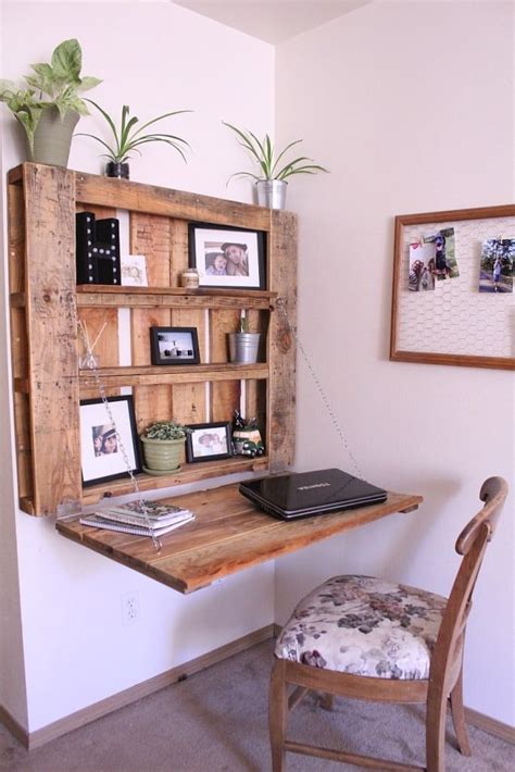 Diy Wall Mounted Foldable Desk How To Build A Wall Mounted Fold Down