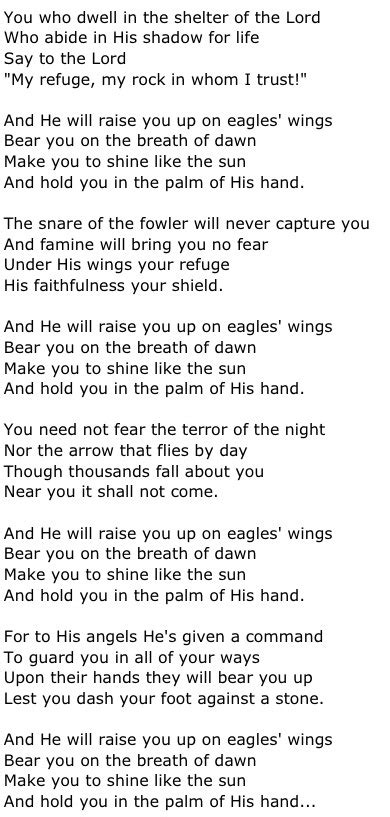 Eagles Wings Catholic Hymn Lyrics Bernice Delgado