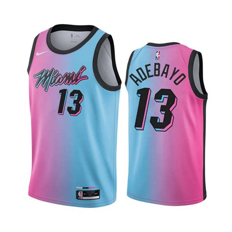 Browse miami heat jerseys, shirts and heat clothing. Men's Miami Heat #13 Bam Adebayo 2021 Blue/Pink City Edition Vice Stitched NBA Jersey [NBA_Miami ...