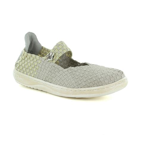 We carry various sizes, styles, and colors of women's hey dude shoes. Hey Dude E-Last Womens Mary Jane Slip-On Shoes - Beige Glitter