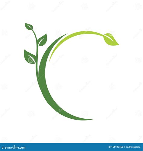 Agriculture Botany Green Circle Tea Leaf Vector Logo Design Stock