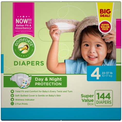 Comforts Day Or Night Baby Diapers Size 4 22 37 Lbs 144 Count Kroger