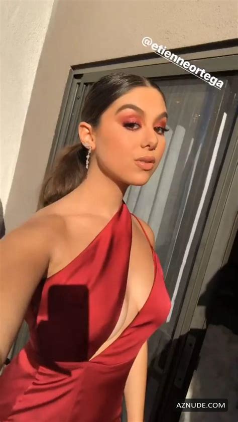 Kira Kosarin Sexy Red Dress With No Bra At The Make Up Artists And Hair