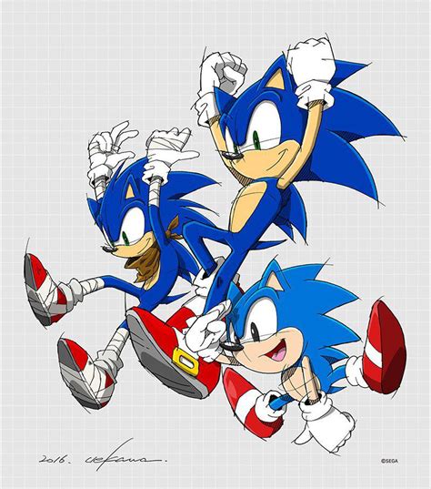Sonicclassic Sonicand Boom Sonic By Yuji Uekawa Rsonicthehedgehog