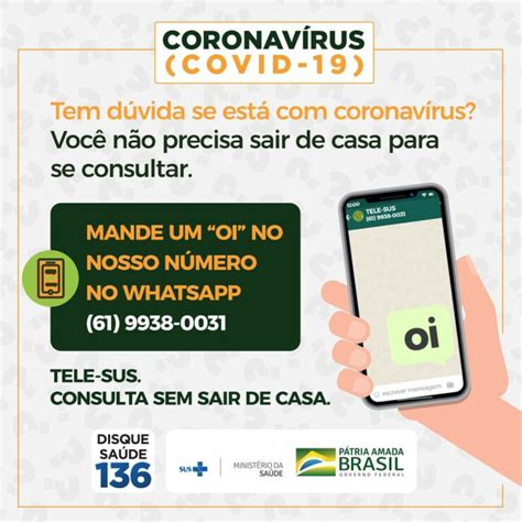 WhatsApp do Ministério da Saúde dá orientações erradas sobre Covid 19