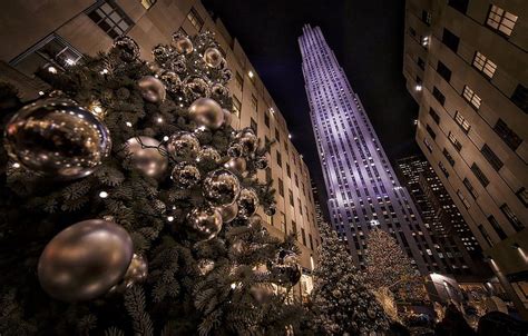 New York City Rockefeller Center Christmas Tree Hd Wallpaper Pxfuel