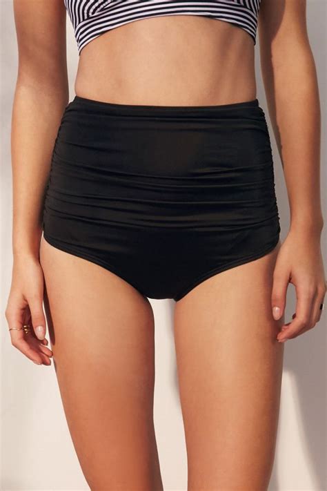 Out From Under Solid Ruched High Waisted Bikini Bottom Urban Outfitters