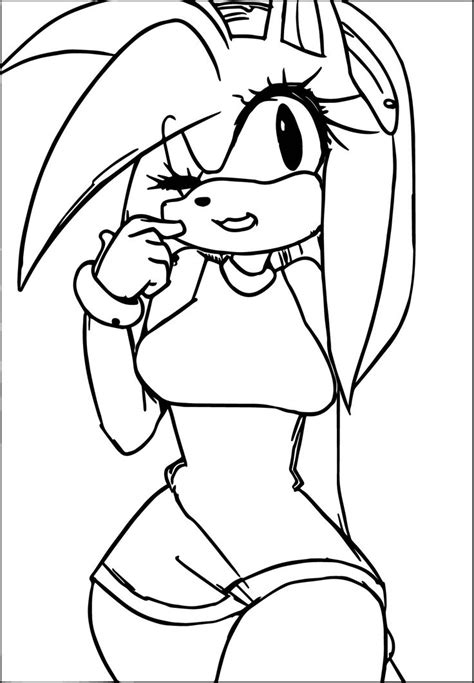We encourage kids to improve their skills and create art by using our amazing flowers online coloring pages. cool Amy Rose Think Coloring Page | Amy rose, Coloring ...
