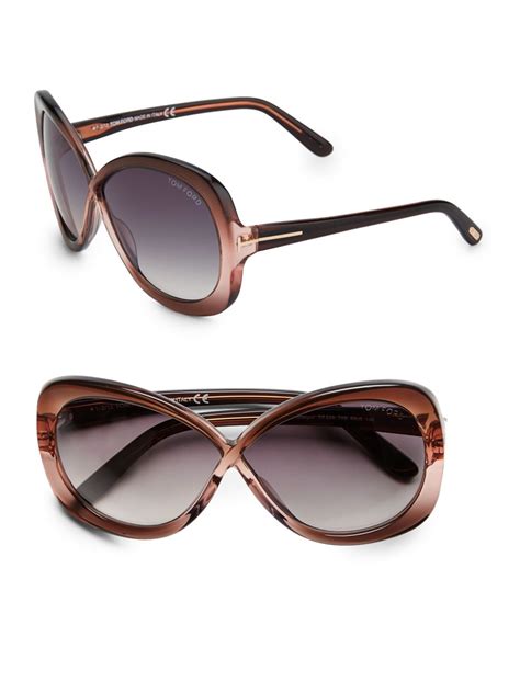 Tom Ford Margot Oversized Two Tone Sunglasses In Brown Lyst
