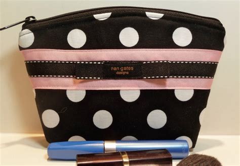 Items Similar To Makeup Bag Black And White Polka Dot Zippered