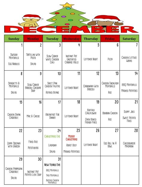 December 2019 Meal Planner Budget Monthly Weekly Meal Planner Etsy
