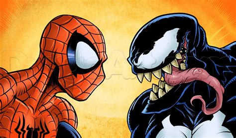 How To Draw Spider Man Vs Venom Step By Step Marvel