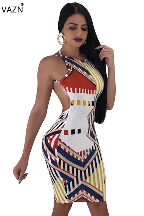 Vazn 2018 Hot Sale Exotic Designer Women Bodycon Dress Halter