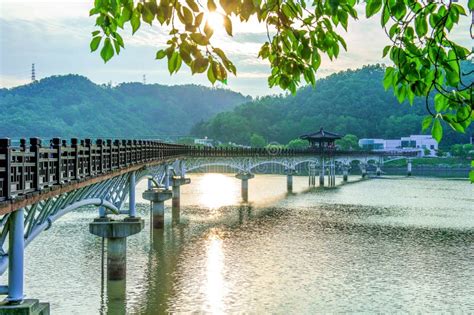 Wooden Bridge Or Wolyeonggyo Bridge In Andongkorea Stock Photo