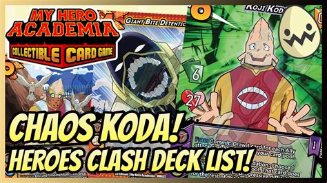 My Hero Academia Collectible Card Game Chaos Koda Heroes Clash Deck