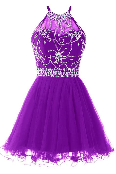Purple Halter Prom Dress The Dress Shop
