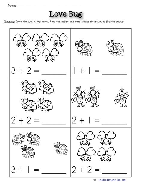 Simple Addition Worksheet For Kindergarten