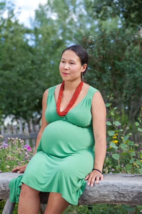 Beautiful Pregnant Native American Woman Stock Image Image Of Expecting Indigenous 20198895