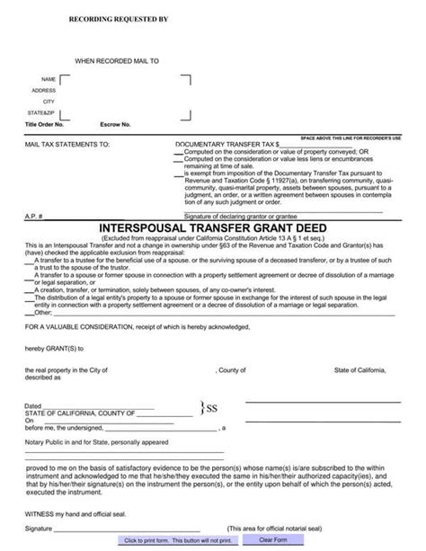 California Grant Deed Fillable Form Free Printable Form Templates
