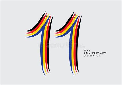 11 Years Anniversary Celebration Logotype Colorful Line Vector 11th