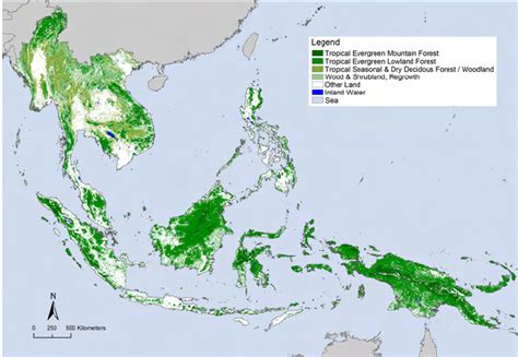 Regional Extent 2 Of Tropical Forest In Southeast Asia Incl Papua New